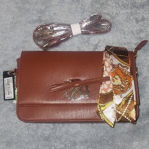 BADGLEY MUSCHKA Crossbody Bag with Scarf Accent NWT